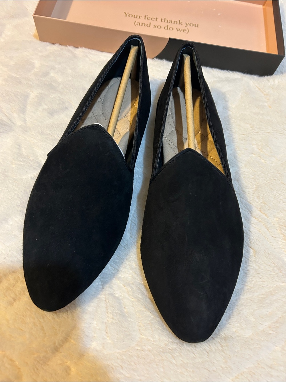 Birdies Black Pointed Slip-On Flats